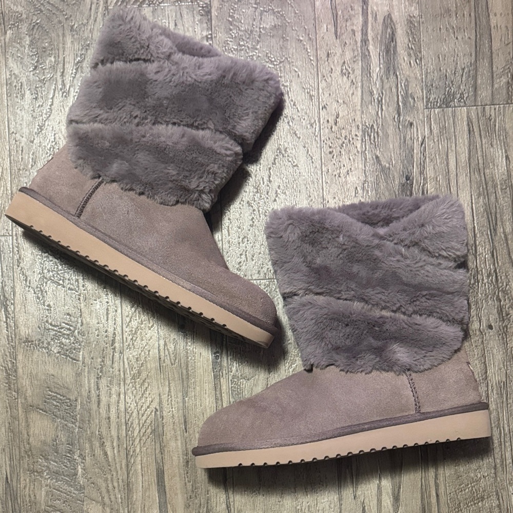 NWOT Koolaburra Taupe Fur-Lined Winter Boots- Size 7.5
